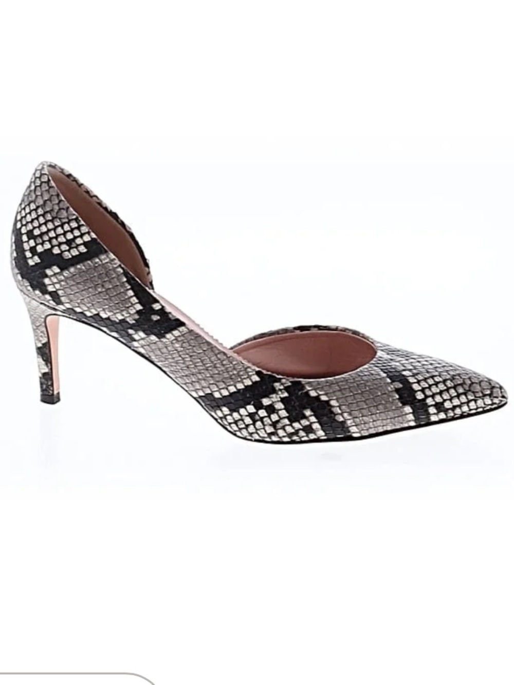 J Crew- Lucie Black and white snake embossed leather pump.Made in Italy.Size 10